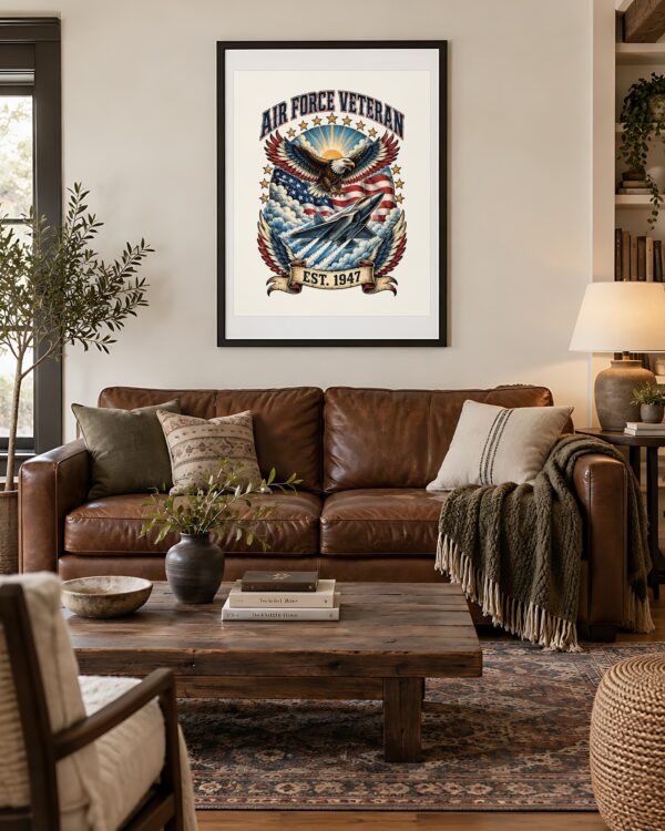Air Force Veteran Eagle & Jet Poster