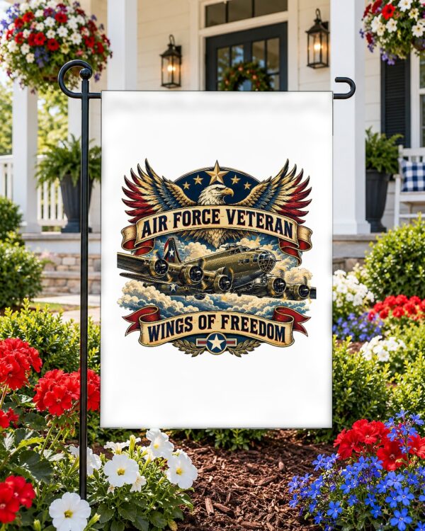 Air Force Veteran Wings of Freedom Garden Flag