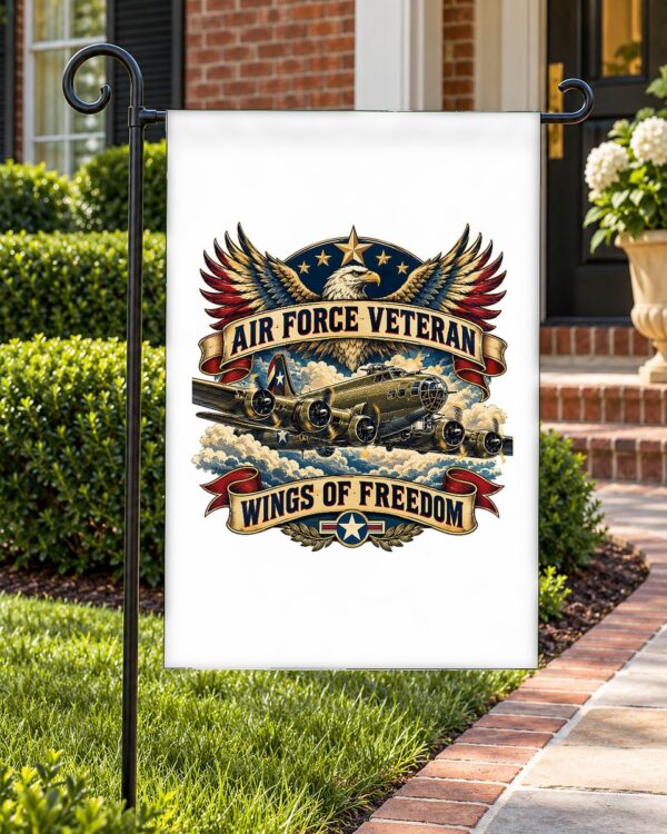 Air Force Veteran Wings of Freedom Garden Flag