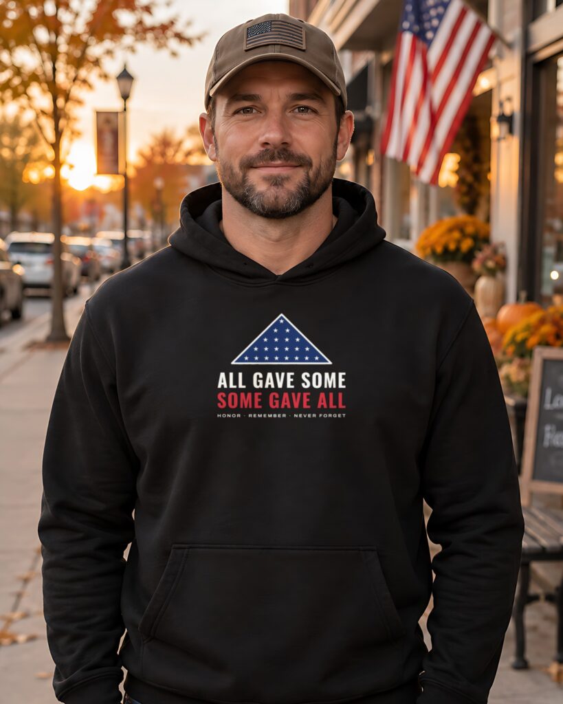 1776 Tees All Gave Some, Some Gave All Hoodie worn by model