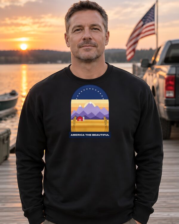 America the Beautiful Vintage Poster Crewneck Sweatshirt