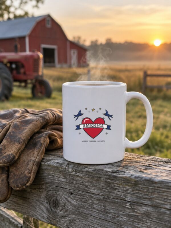 American Traditional Tattoo Heart Mug