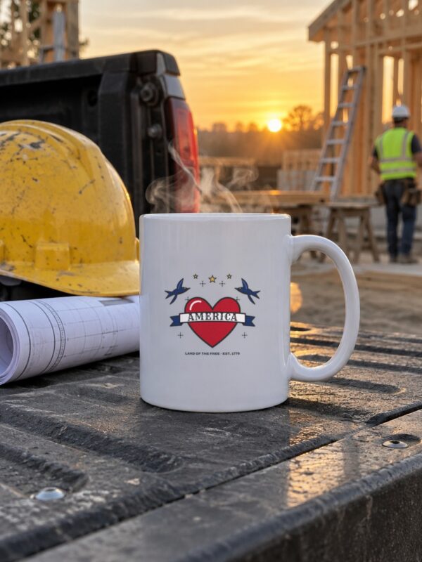 American Traditional Tattoo Heart Mug