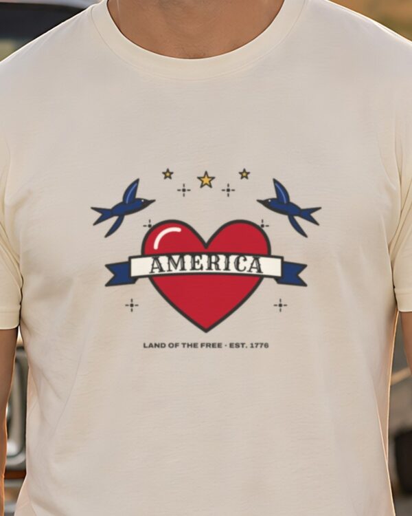 American Traditional Tattoo Heart Tee, Ivory