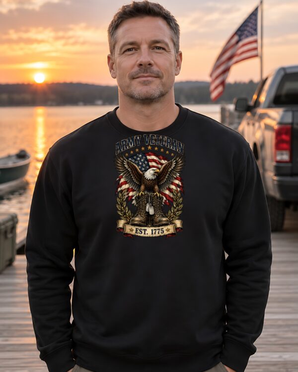 Army Veteran Eagle & Boots Crewneck Sweatshirt