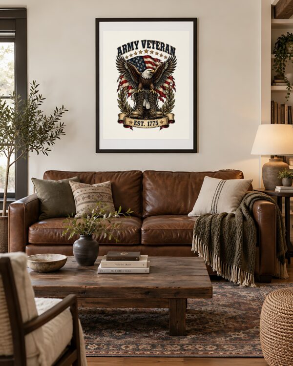 Army Veteran Eagle & Boots Poster