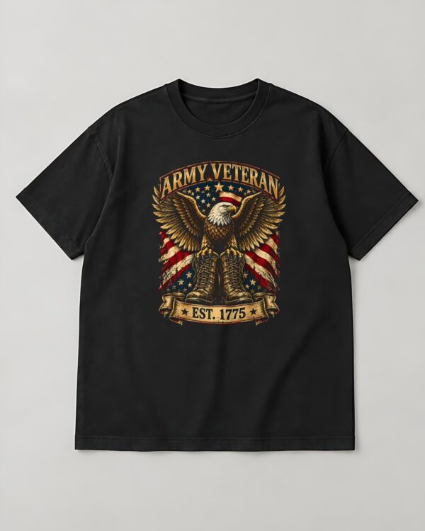 Army Veteran Eagle & Boots Tee