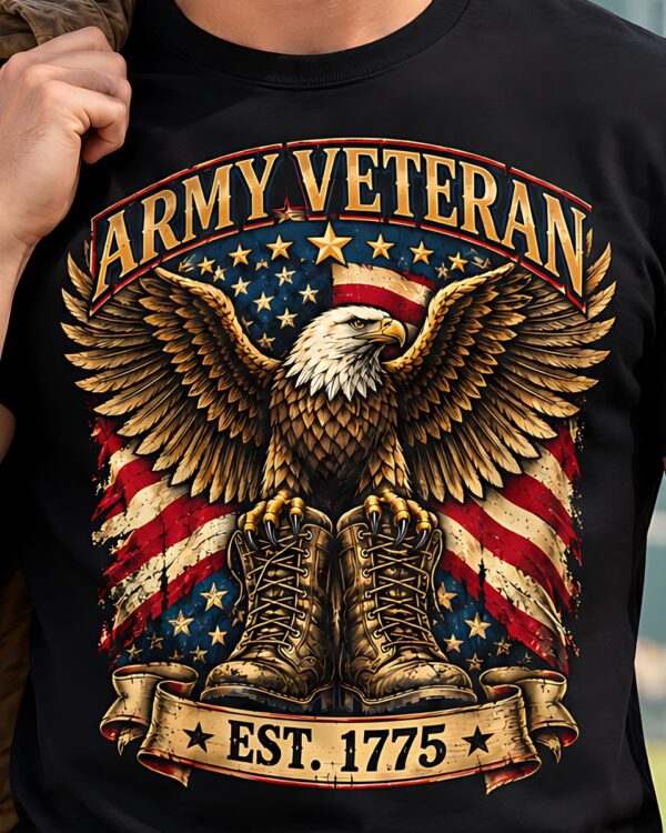 Army Veteran Eagle & Boots Tee
