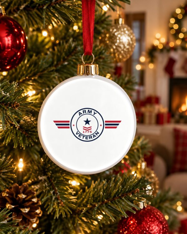 Army Veteran Patch Christmas Ornament