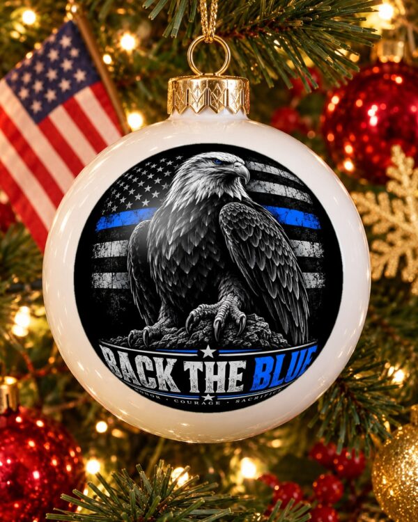Back the Blue Globe Christmas Ornament