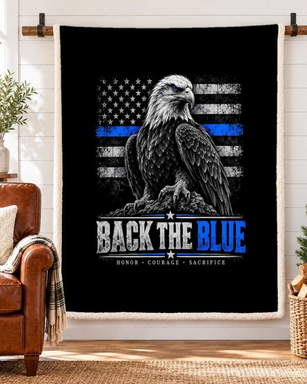 Back the Blue Sherpa Fleece Blanket