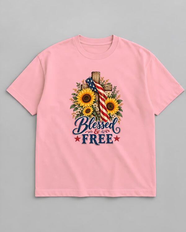 Blessed & Free Sunflower Cross Tee