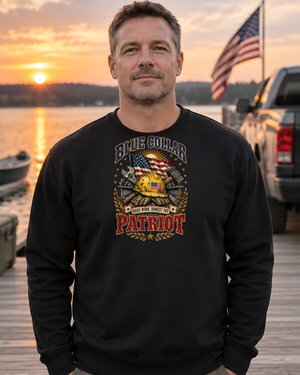 Blue Collar Patriot Hard Hat Crewneck Sweatshirt