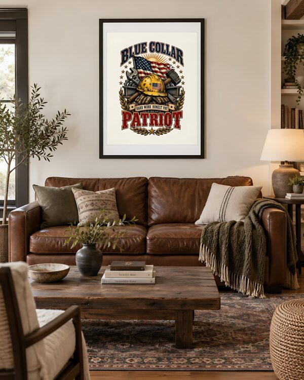 Blue Collar Patriot Hard Hat Poster