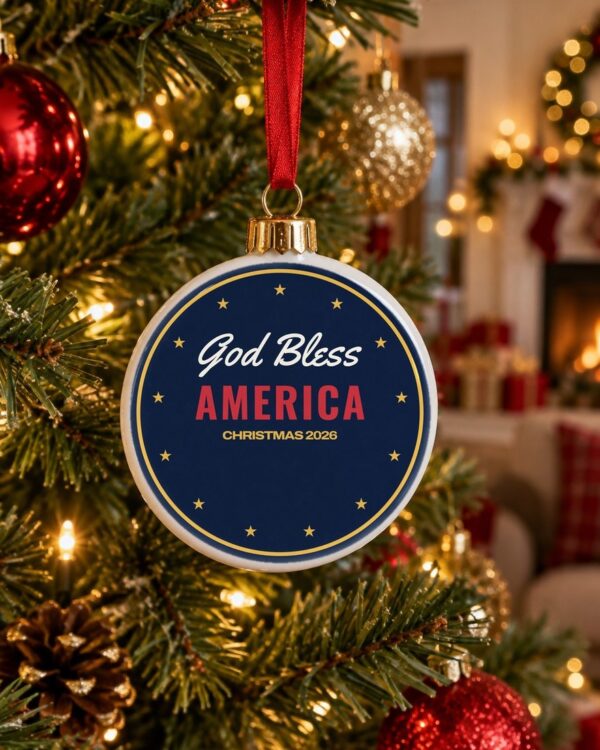 God Bless America Christmas 2026 Christmas Ornament