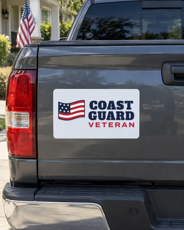 Coast Guard Veteran Flag Car Magnet