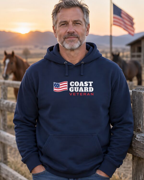 Coast Guard Veteran Flag Hoodie