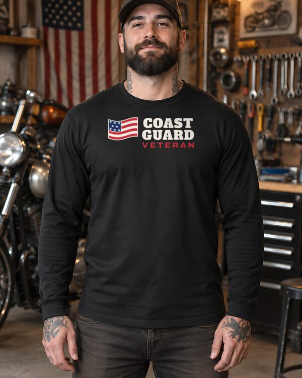 Coast Guard Veteran Flag Long Sleeve Tee