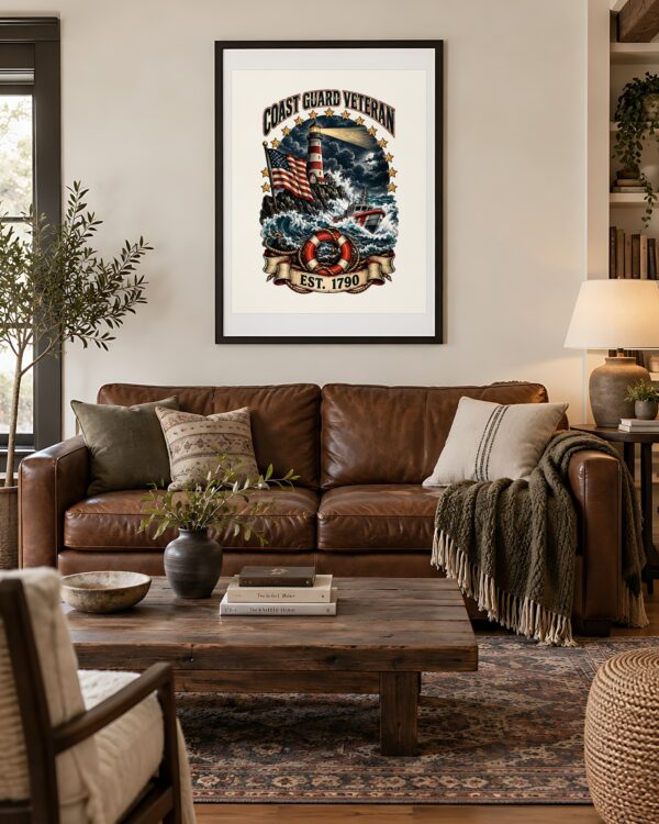 Coast Guard Veteran Lighthouse Poster