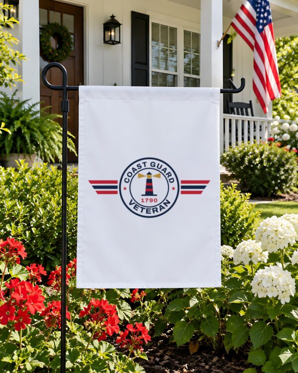 Coast Guard Veteran Patch Garden Flag