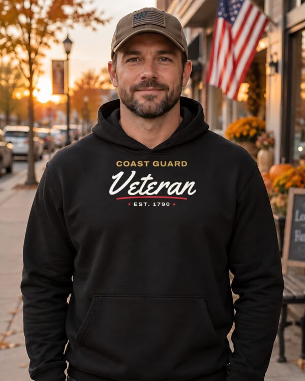 Coast Guard Veteran Script Hoodie