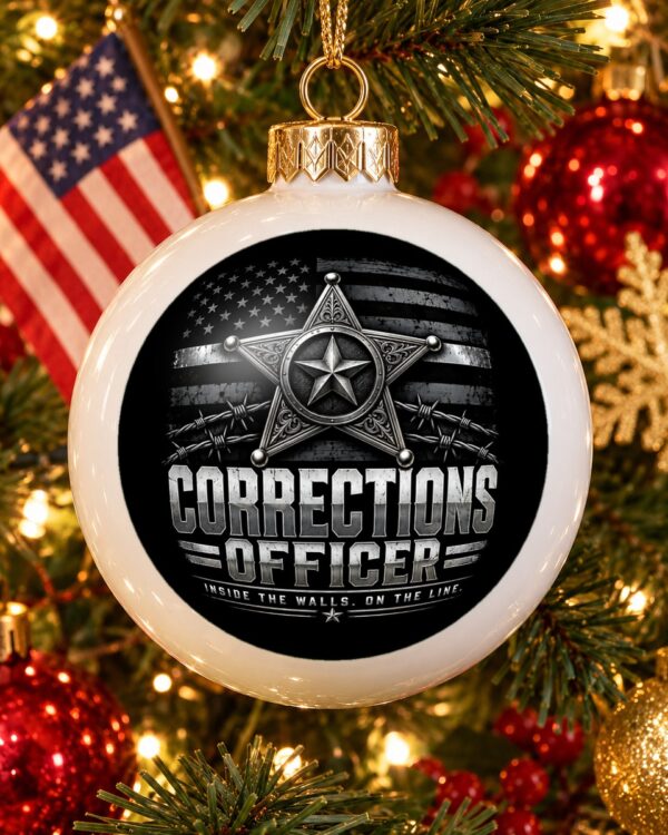Corrections Officer Globe Christmas Ornament