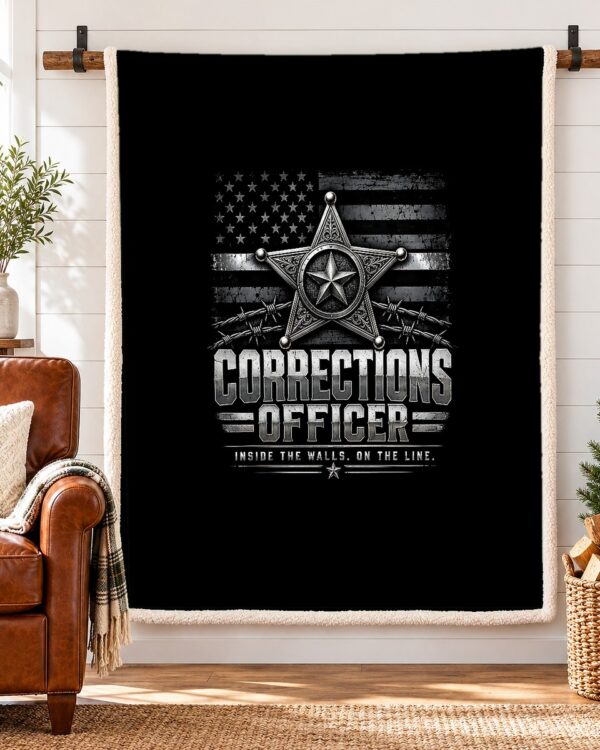 Corrections Officer Sherpa Fleece Blanket
