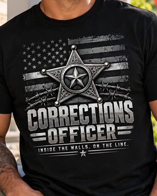 Corrections Officer Thin Silver Line Tee
