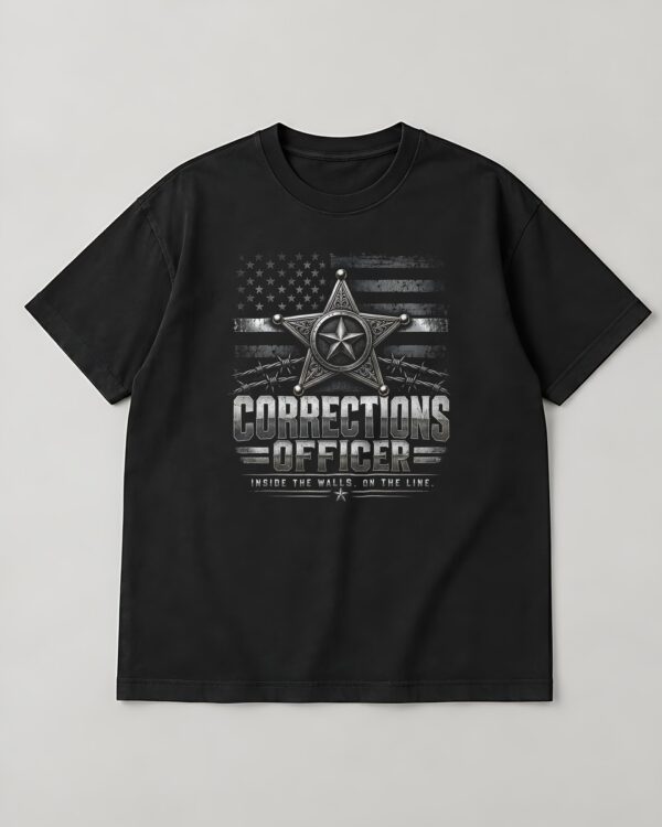 Corrections Officer Thin Silver Line Tee