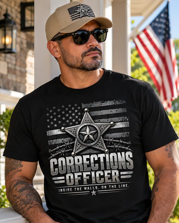 Corrections Officer Thin Silver Line Tee