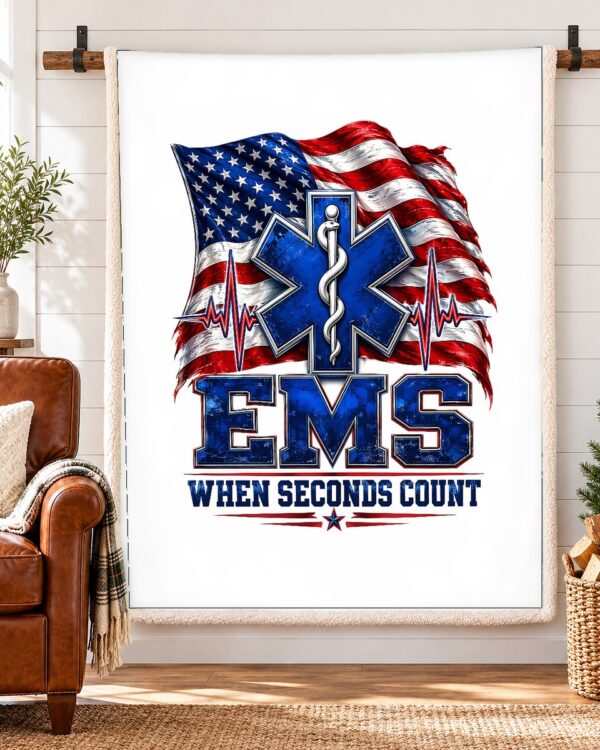 EMS When Seconds Count Sherpa Fleece Blanket