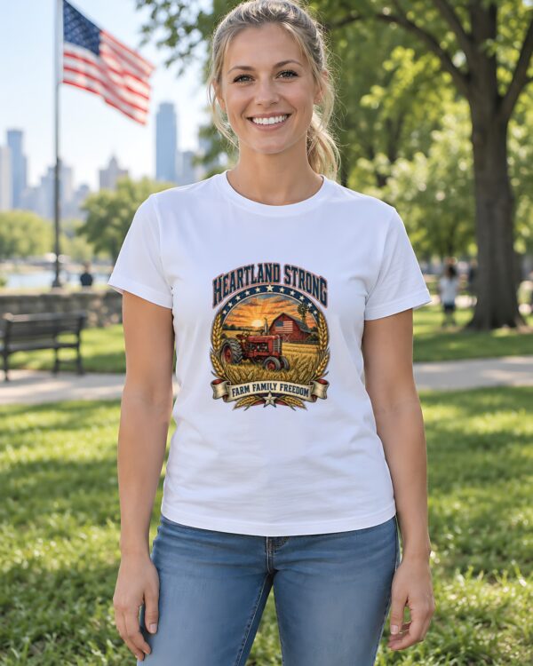 Heartland Strong Tractor & Barn Women's Fitted Tee