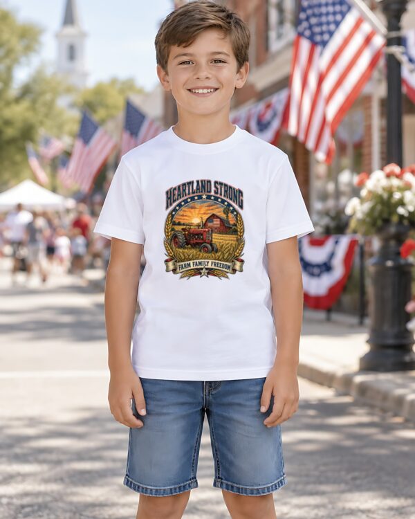 Heartland Strong Tractor & Barn Youth Tee