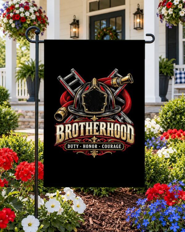 Firefighter Brotherhood Garden Flag