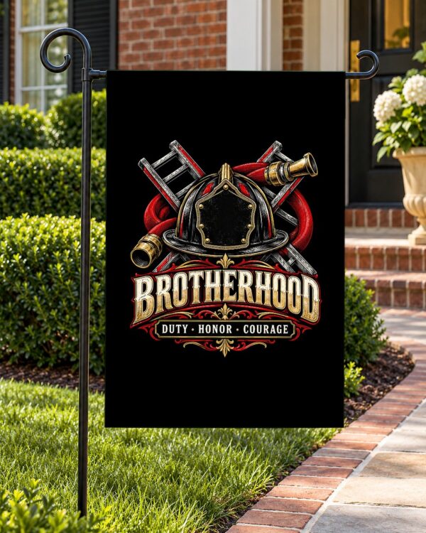 Firefighter Brotherhood Garden Flag