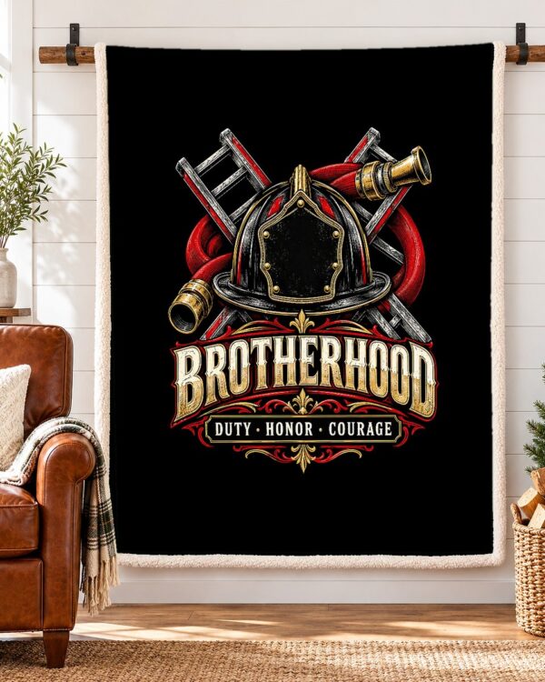 Firefighter Brotherhood Sherpa Fleece Blanket