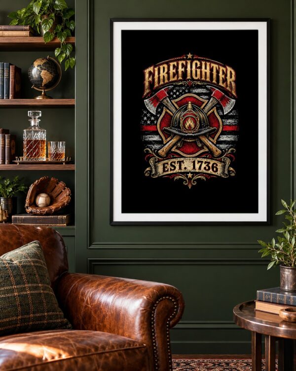 Firefighter Est. 1736 Poster