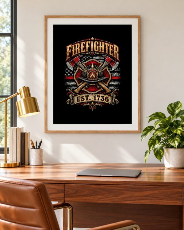 Firefighter Est. 1736 Poster