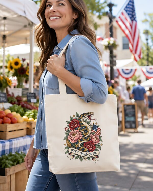 Floral Don't Tread on Me Tote Bag