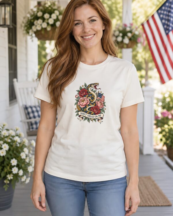 Floral Don't Tread on Me Women's Fitted Tee