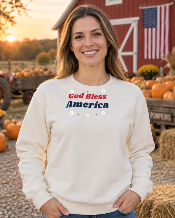 God Bless America Groovy Daisy Crewneck Sweatshirt