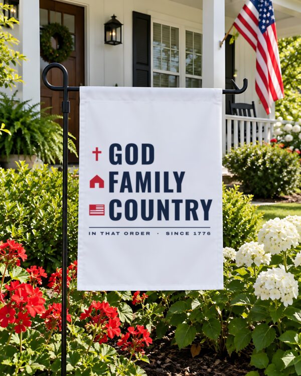 God Family Country Garden Flag