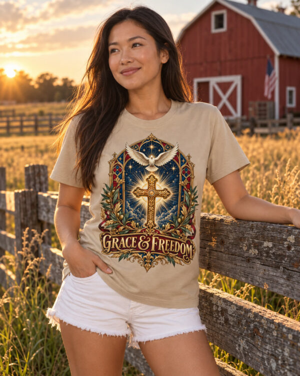 Grace & Freedom Cross & Dove Tee
