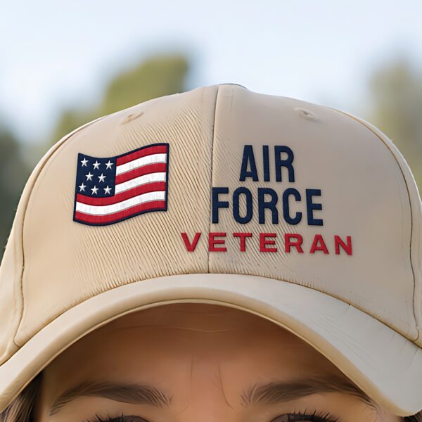Air Force Veteran Flag Dad Hat, Khaki