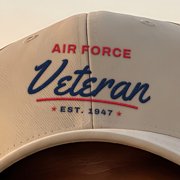 Air Force Veteran Script Dad Hat, Khaki