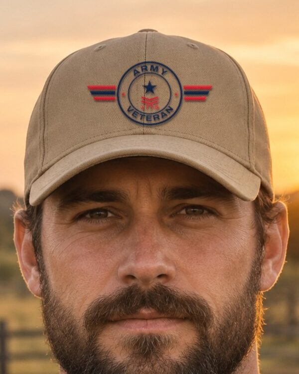 Army Veteran Patch Dad Hat, Khaki