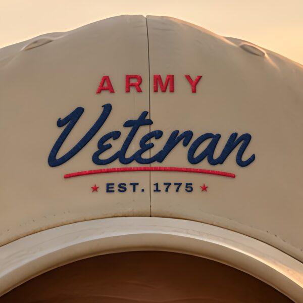 Army Veteran Script Dad Hat, Khaki