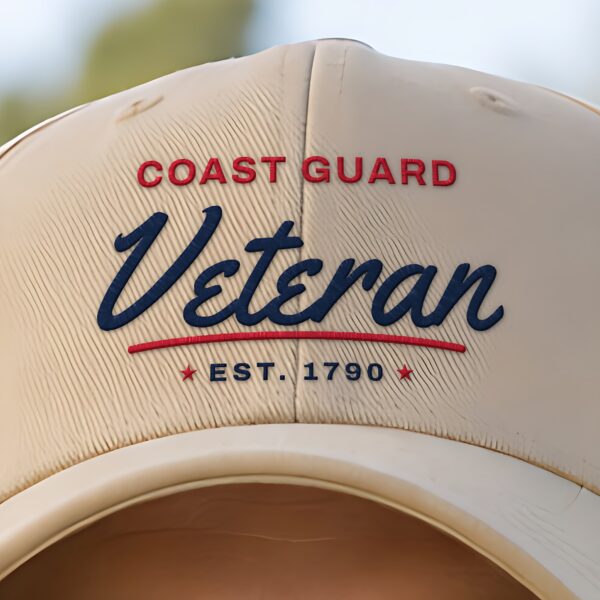 Coast Guard Veteran Script Dad Hat, Khaki