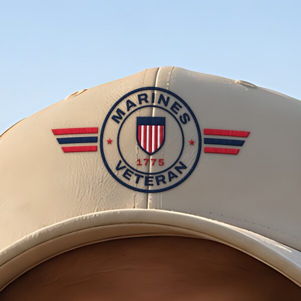 Marines Veteran Patch Dad Hat, Khaki
