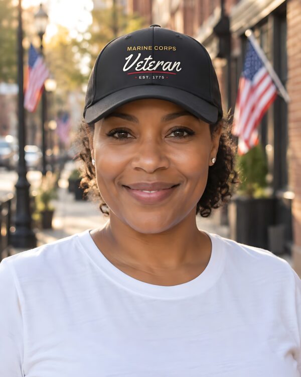 Marines Veteran Script Dad Hat